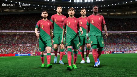 Giocatori del Portogallo camminano in Fifa 23 World Cup