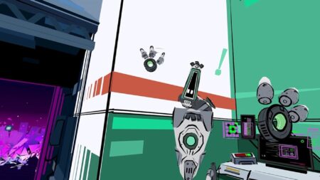 Unbinary robot saluta giocatore